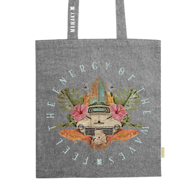ENERGY WAVES TOTE BAG GRIS